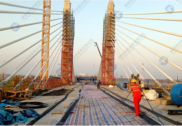 Han River Canal Bridge in Jingzhou City in Hubei Province